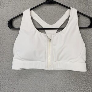 Athleta Ultimate Zip Front Bra Womens Medium A-C Racerback Padded Running Gym